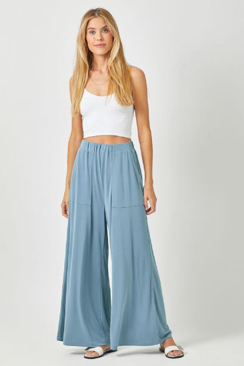 Wide Leg Pants, Denim Blue