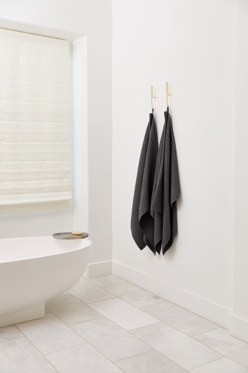 Waffle Bath Towel - Charcoal