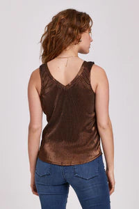 ACACIA PLEATED TANK BLACK COPPER FOIL