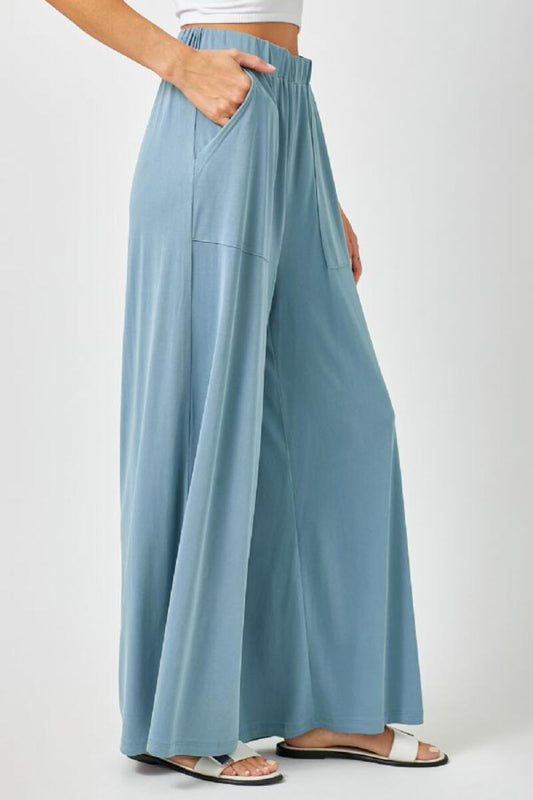 Wide Leg Pants, Denim Blue