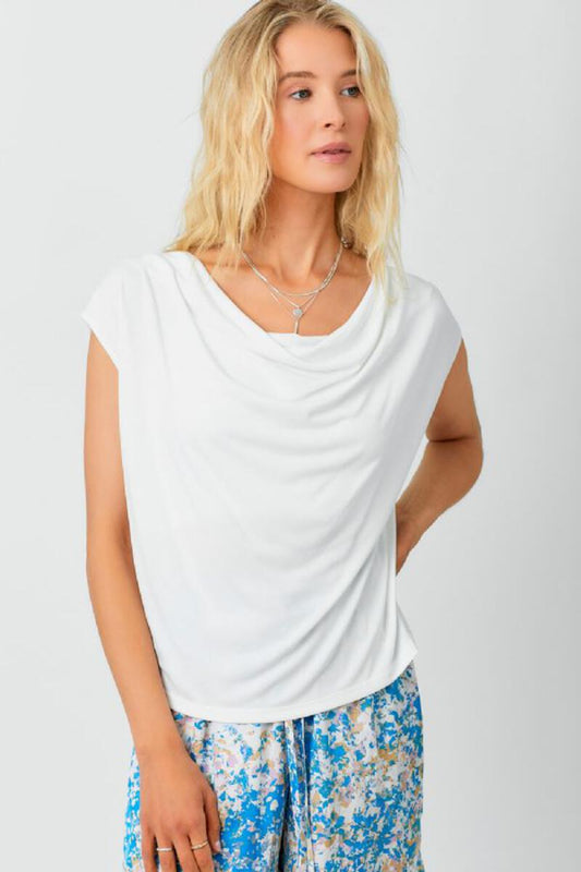 Cowl Neck Top, Off White