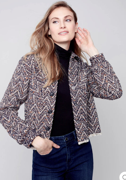 Tweed Cropped Shirt Jacket