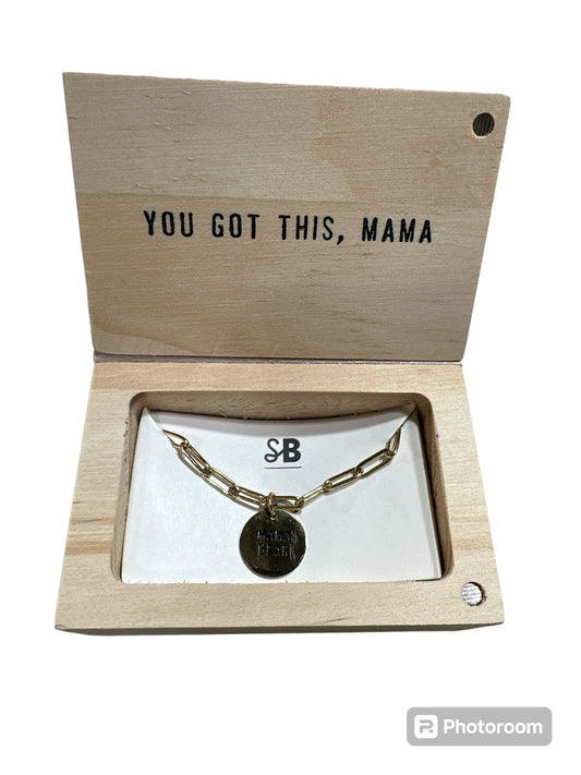 Link Chain Charm Necklace - Mama Bear