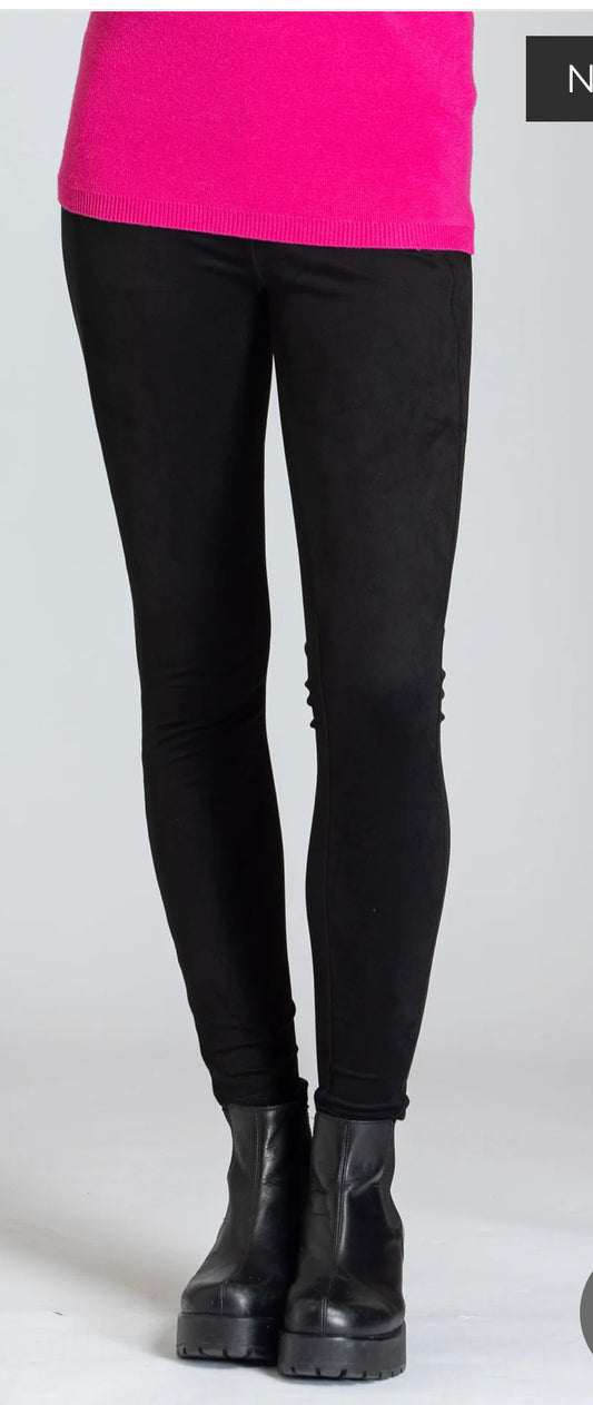 Faux Suede Pocket Leggings