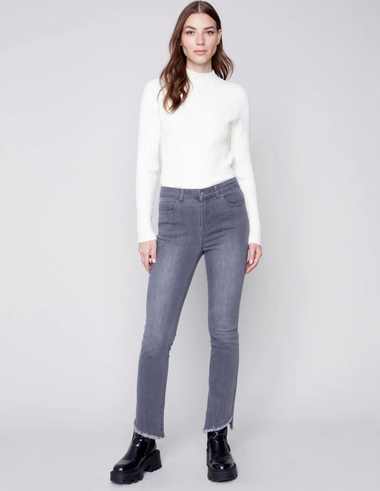 Asymmetrical Hem Bootcut Jeans