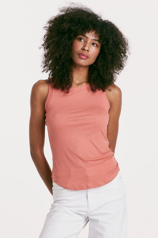 Cleo Ribbed Tank Grapefruit