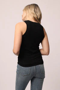 CLEO RIBBED TANK BLACK