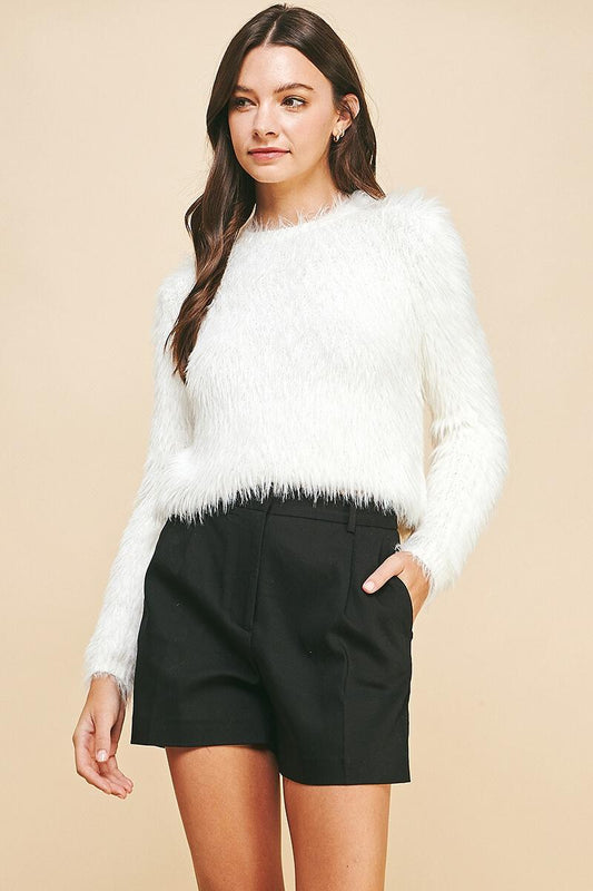 Fuzzy Cropped Sweater