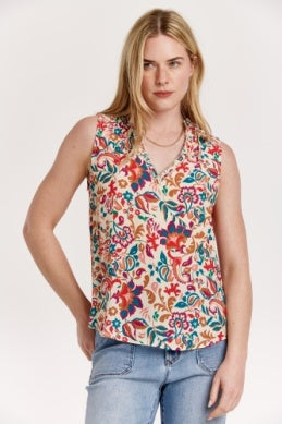 Ruffle Edge V-Neck Sleeveless Top